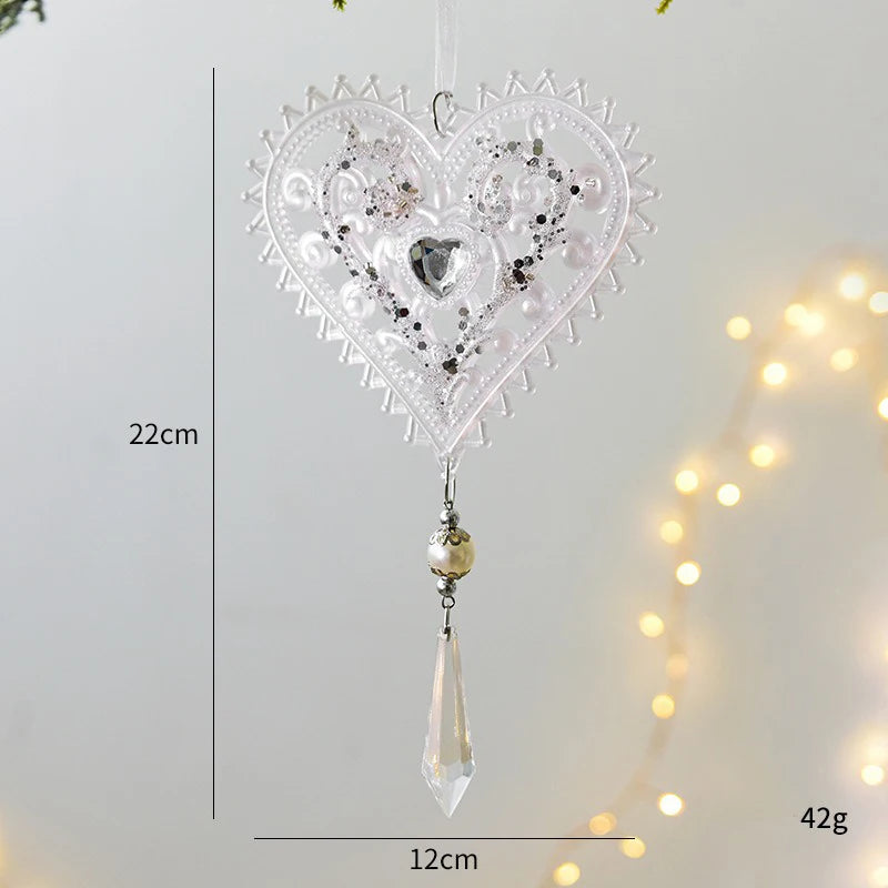 Christmas Home Decorations Crystal Acrylic Ornaments Snowflake Elk Xmas Tree Hanging Pendants Navidad 2024 New Year Gift 2025