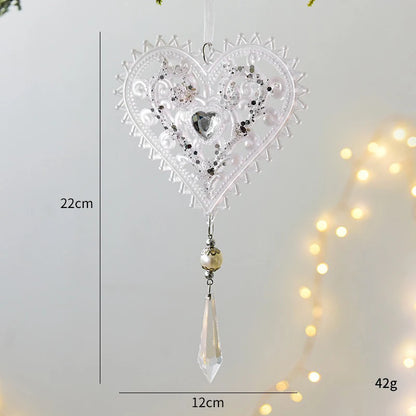 Christmas Home Decorations Crystal Acrylic Ornaments Snowflake Elk Xmas Tree Hanging Pendants Navidad 2024 New Year Gift 2025