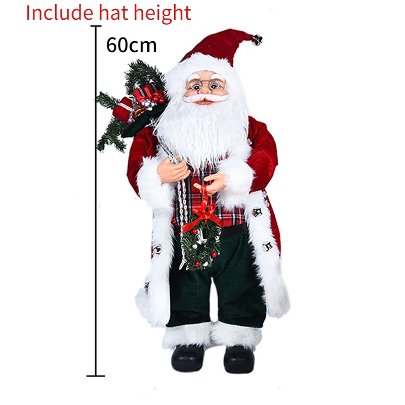 60cm Large Santa Claus Merry Christmas Decorations for Home Happy New Year 2023 Santa Claus Doll Window Decorations Home gift