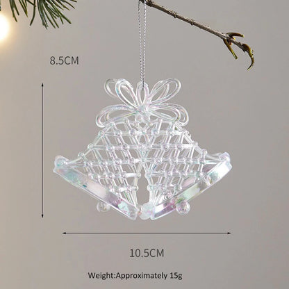 Christmas Home Decorations Crystal Acrylic Ornaments Snowflake Elk Xmas Tree Hanging Pendants Navidad 2024 New Year Gift 2025