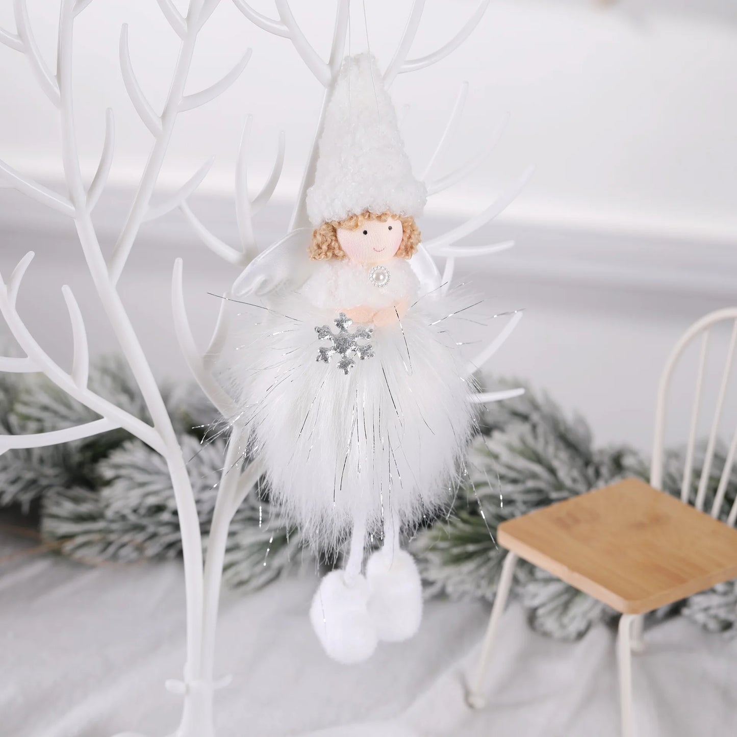 Christmas Plush Angel Girl Boy Dolls Xmas Tree Ornament Natal Noel Deco Christmas Decorations for Home New Year 2023 Kids Gifts