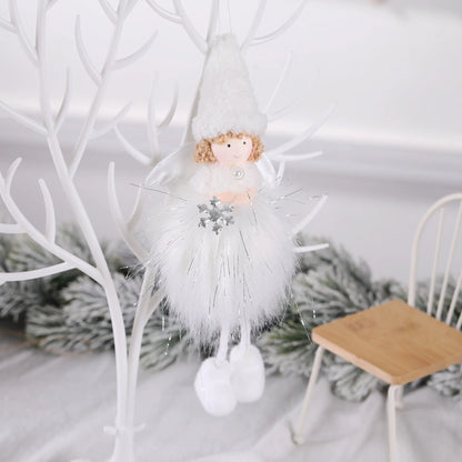 Christmas Plush Angel Girl Boy Dolls Xmas Tree Ornament Natal Noel Deco Christmas Decorations for Home New Year 2023 Kids Gifts