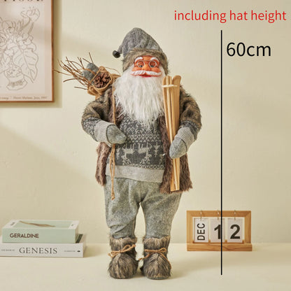 60cm Large Santa Claus Merry Christmas Decorations for Home Happy New Year 2023 Santa Claus Doll Window Decorations Home gift