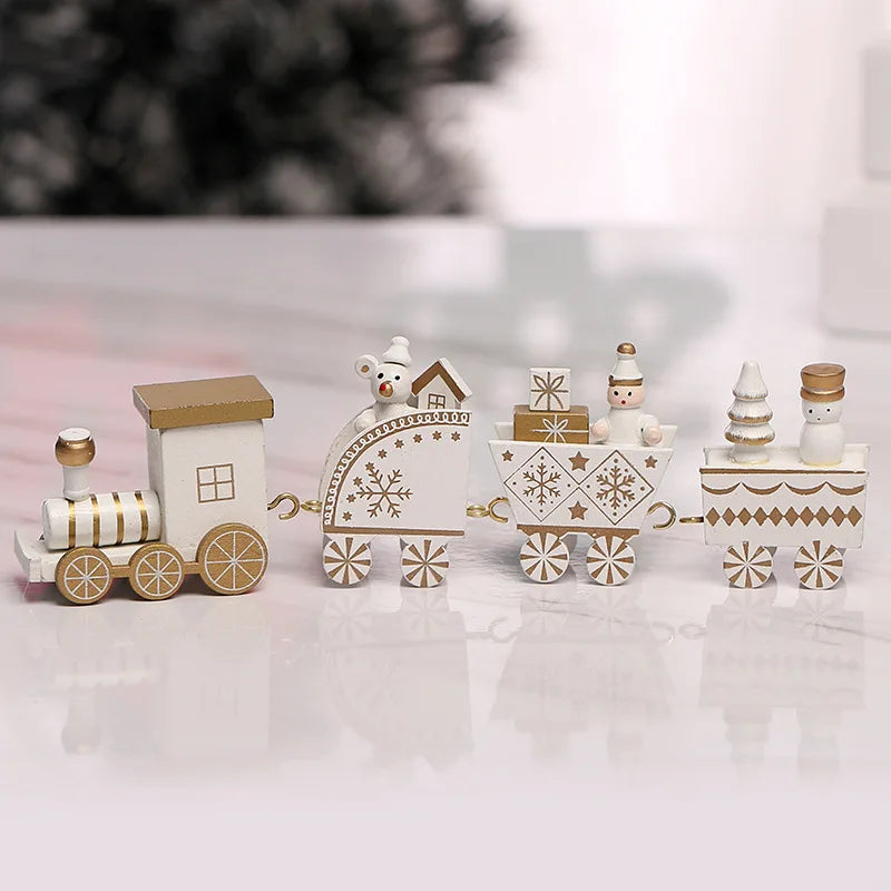 Moving Wooden Christmas Train - Home Xmas Ornament, Noel Navidad Gifts & Happy New Year 2025 Christmas Decor