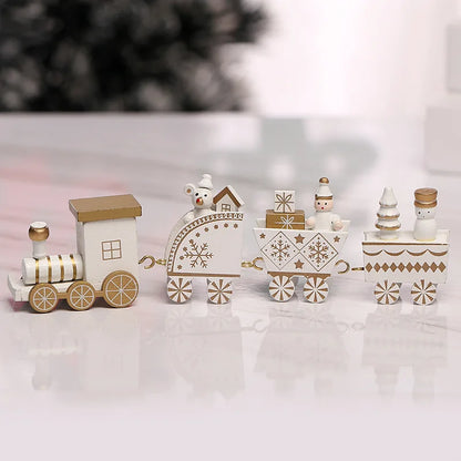 Moving Wooden Christmas Train - Home Xmas Ornament, Noel Navidad Gifts & Happy New Year 2025 Christmas Decor