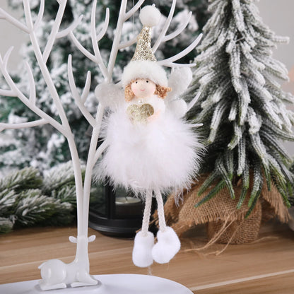 Christmas Plush Angel Girl Boy Dolls Xmas Tree Ornament Natal Noel Deco Christmas Decorations for Home New Year 2023 Kids Gifts
