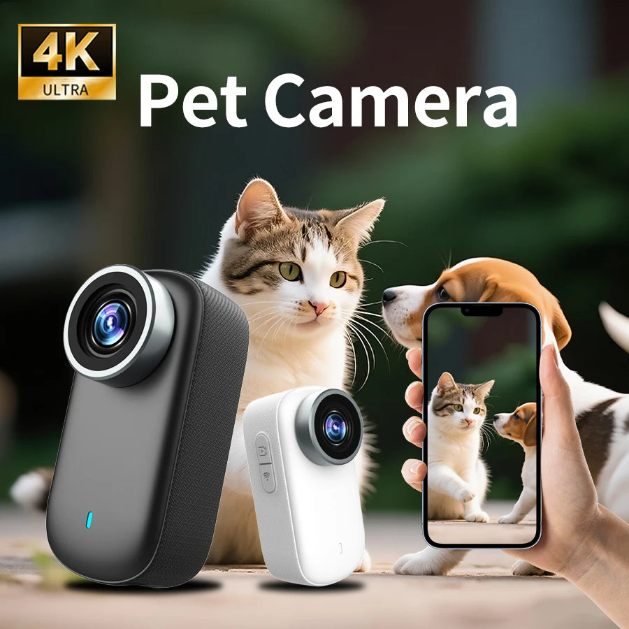 4K Pixel Cat and Dog Pet Camera, Mini Thumb Camera, Outdoor Bicycle Camera, Motorcycle Wide-Angle Camera, Portable Helmet Camera