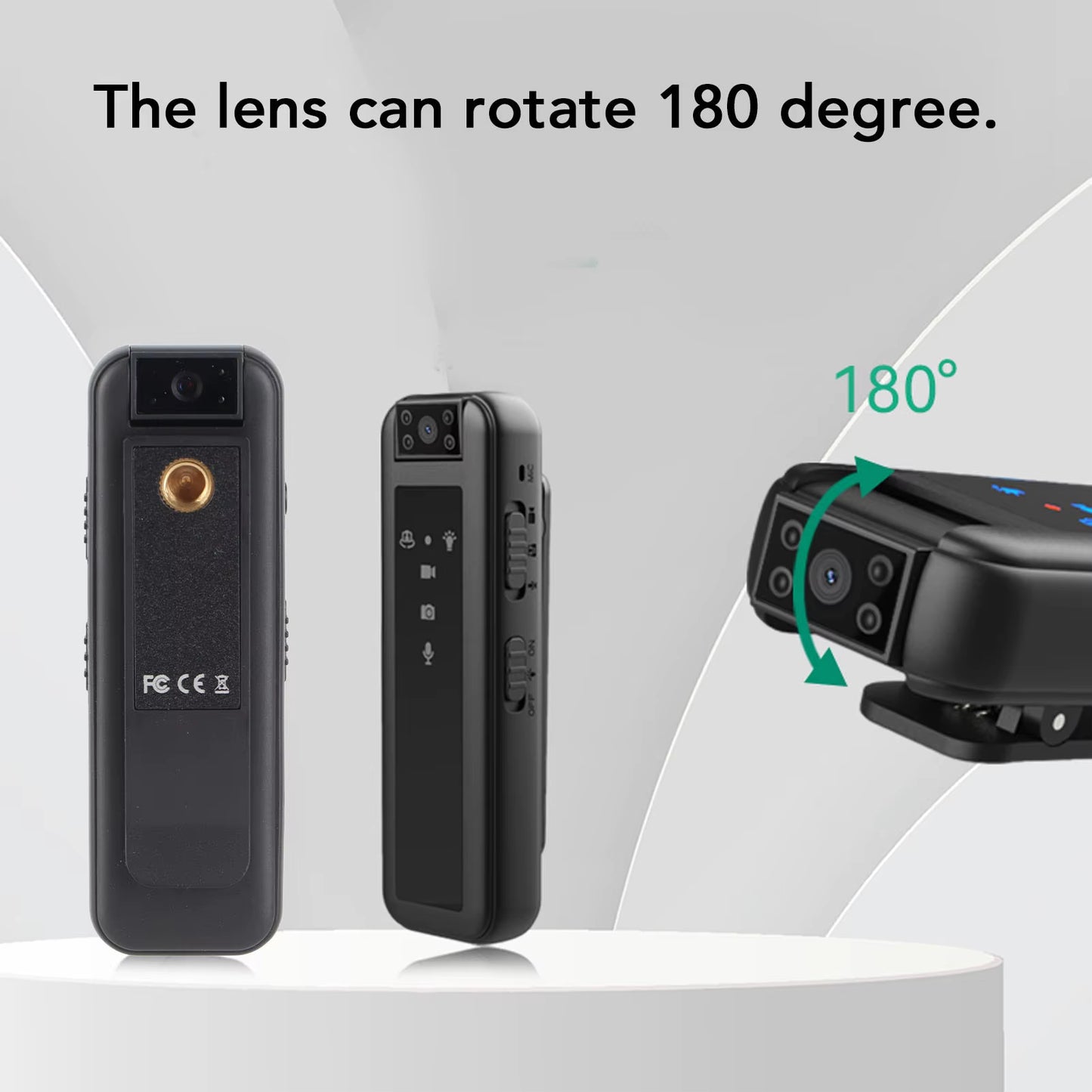 1080P Camera Video Recorder Wearable Video Camera with LED Indicator Light Clip Clip Camera Video Camera
