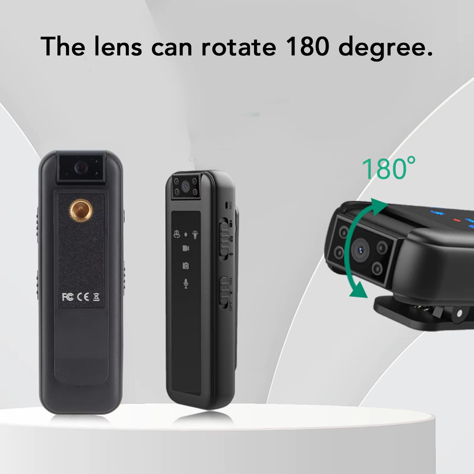 1080P Camera Video Recorder Wearable Video Camera with LED Indicator Light Clip Clip Camera Video Camera