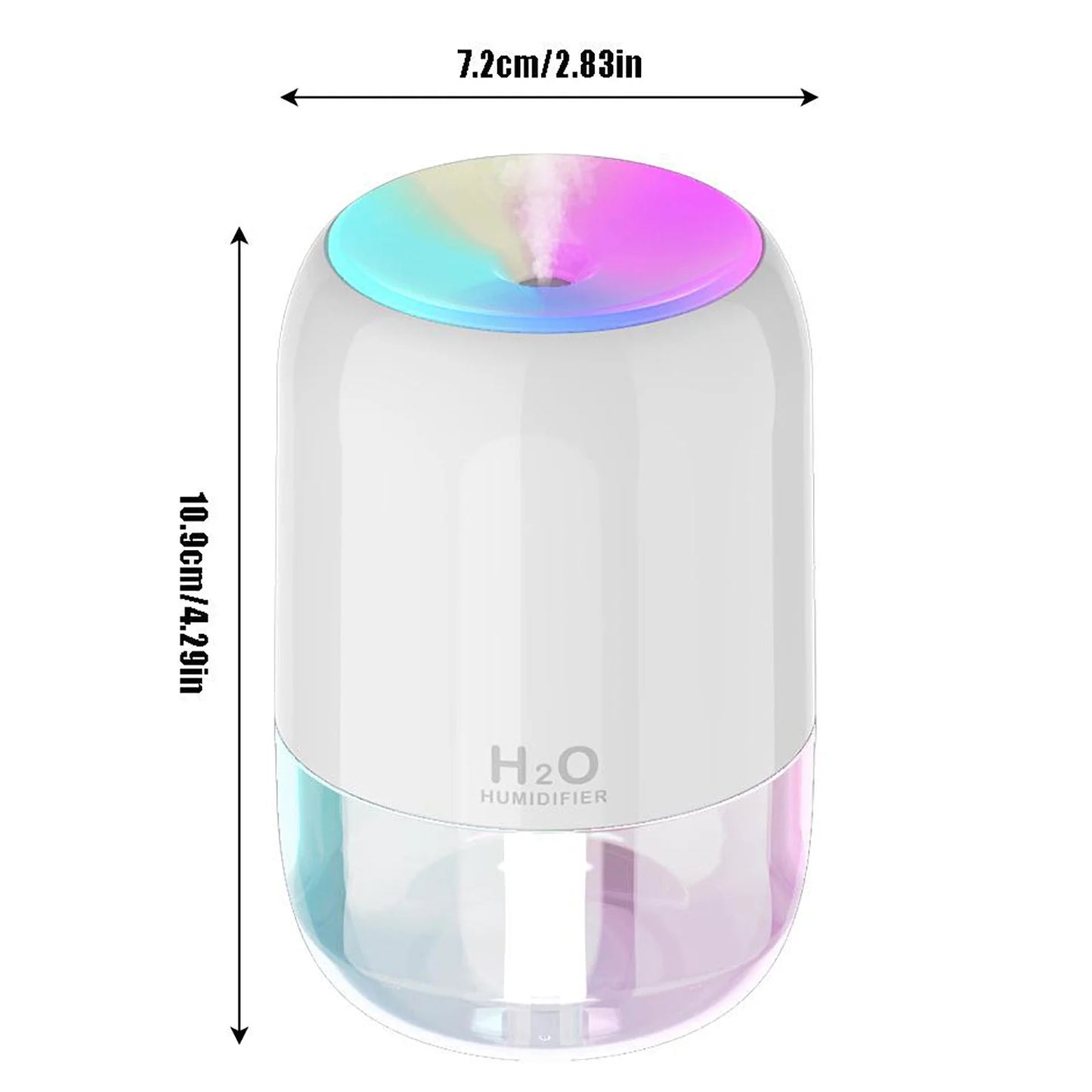 Portable Mini Humidifier for Bedroom, Heavy Mist Humidifier USB Portable Aromatherapy Machine Car Home Desktop Colorful Night Light Humidifier