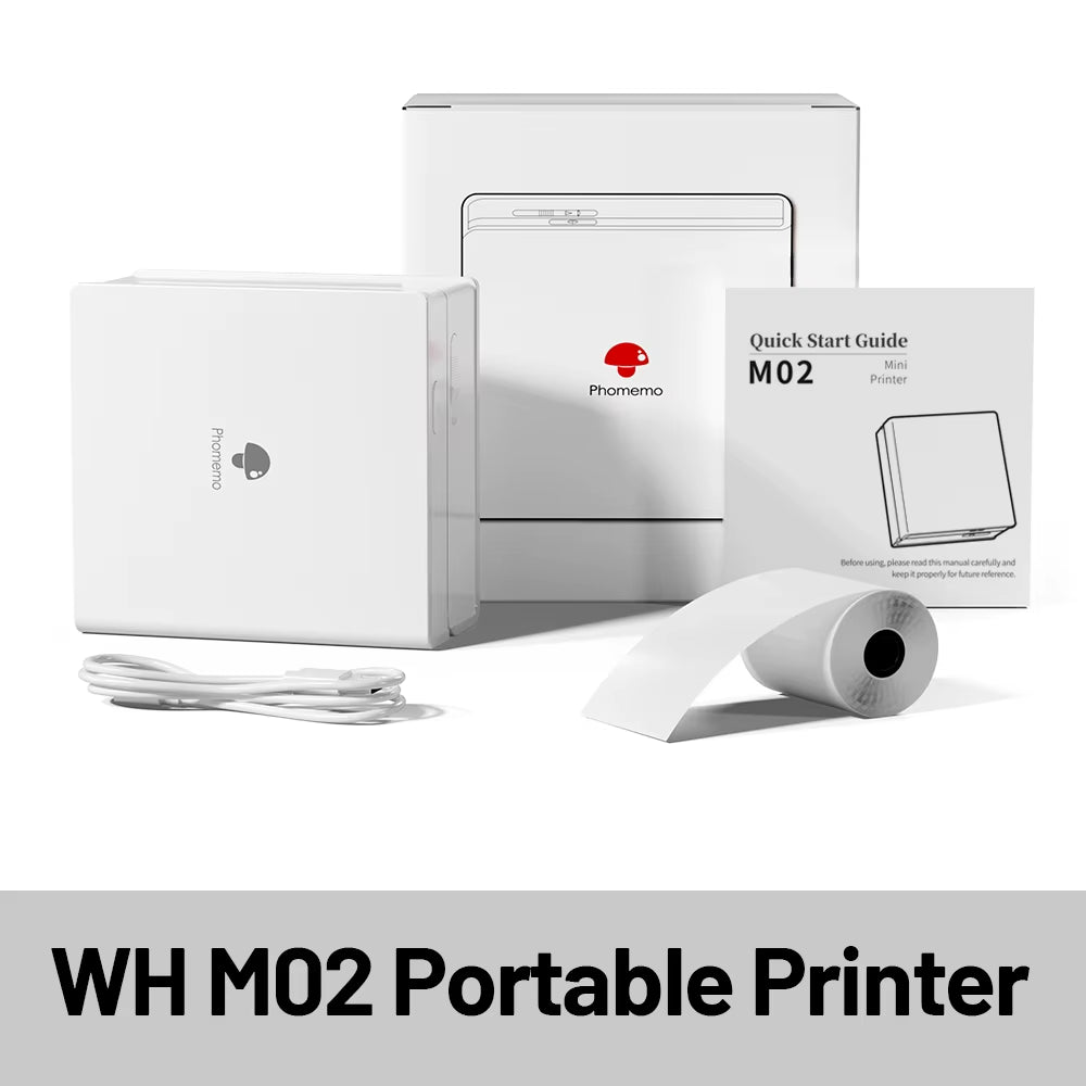 M02 Portable Mini Sticker Printer Thermal Pocket Photo Printer Bluetooth Wireless Picture Printer Portable for Phone