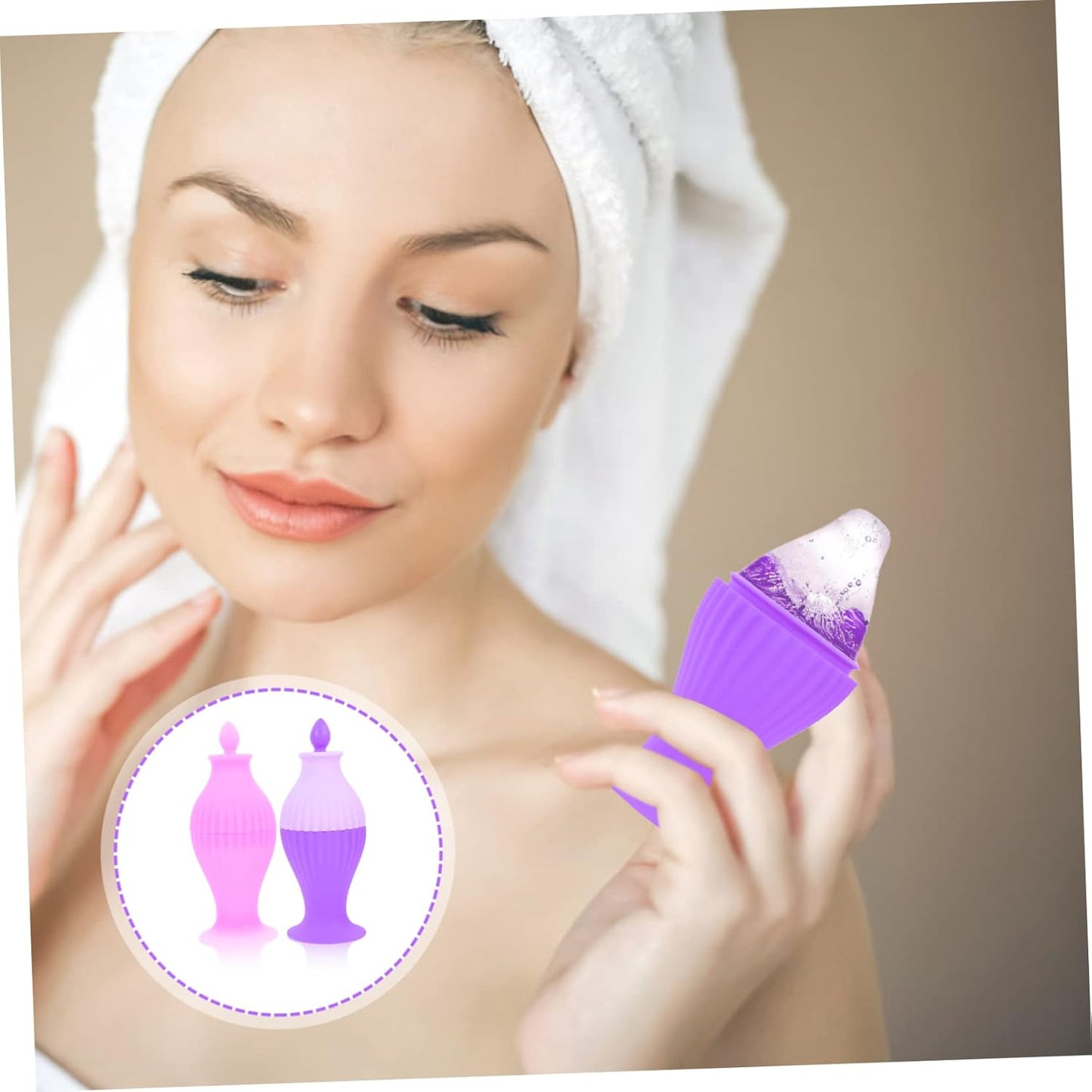 4 Pcs Roller Facial Cream Scrubber Reducer System Skincare Facial Ice Applicator Facials Jade Roller Ice Roller Face Mall Face Roller Machine LED Violet