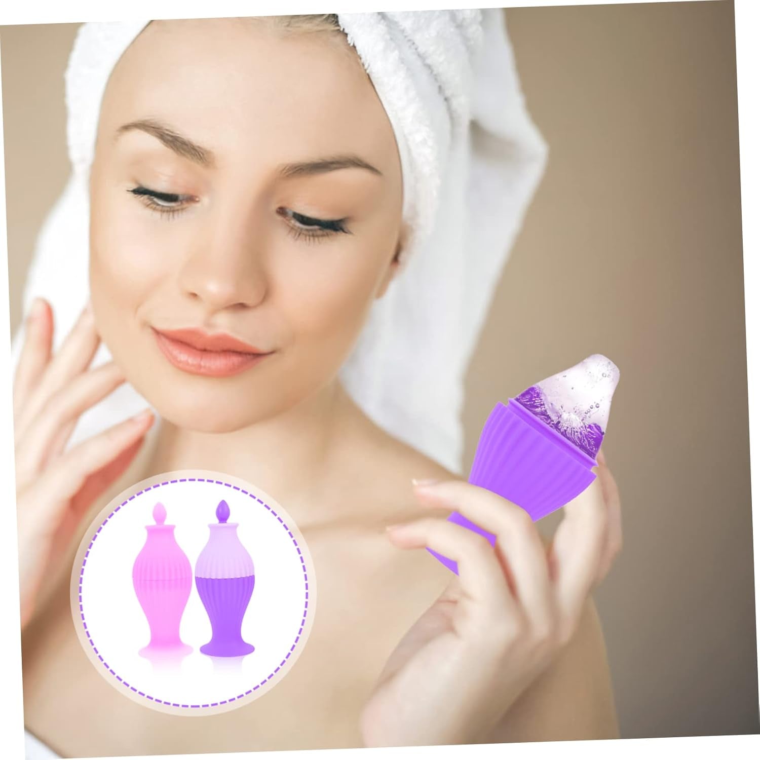 4 Pcs Roller Facial Cream Scrubber Reducer System Skincare Facial Ice Applicator Facials Jade Roller Ice Roller Face Mall Face Roller Machine LED Violet