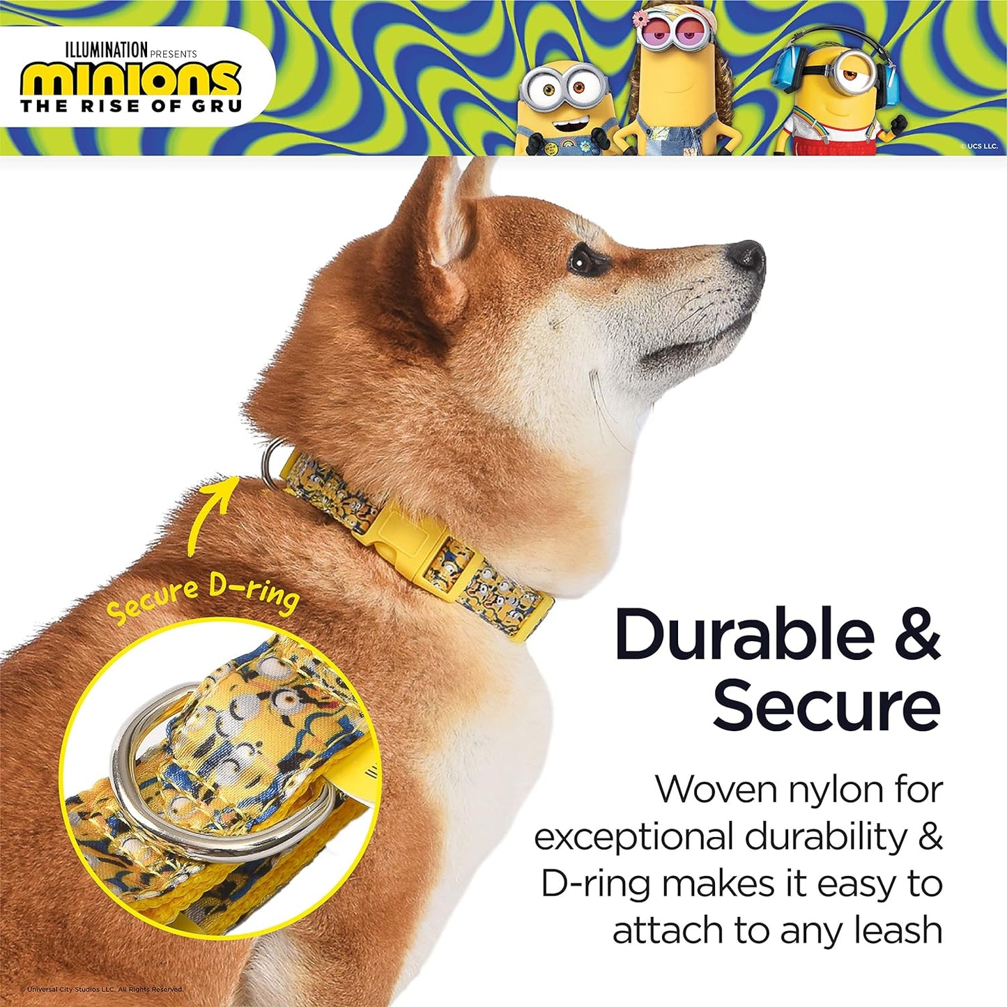 Dog Collar, Large, Yellow, More than a Minion| Gifts for  Fans and Their Pets | Officially Licensed Pet Products from Universal Studios