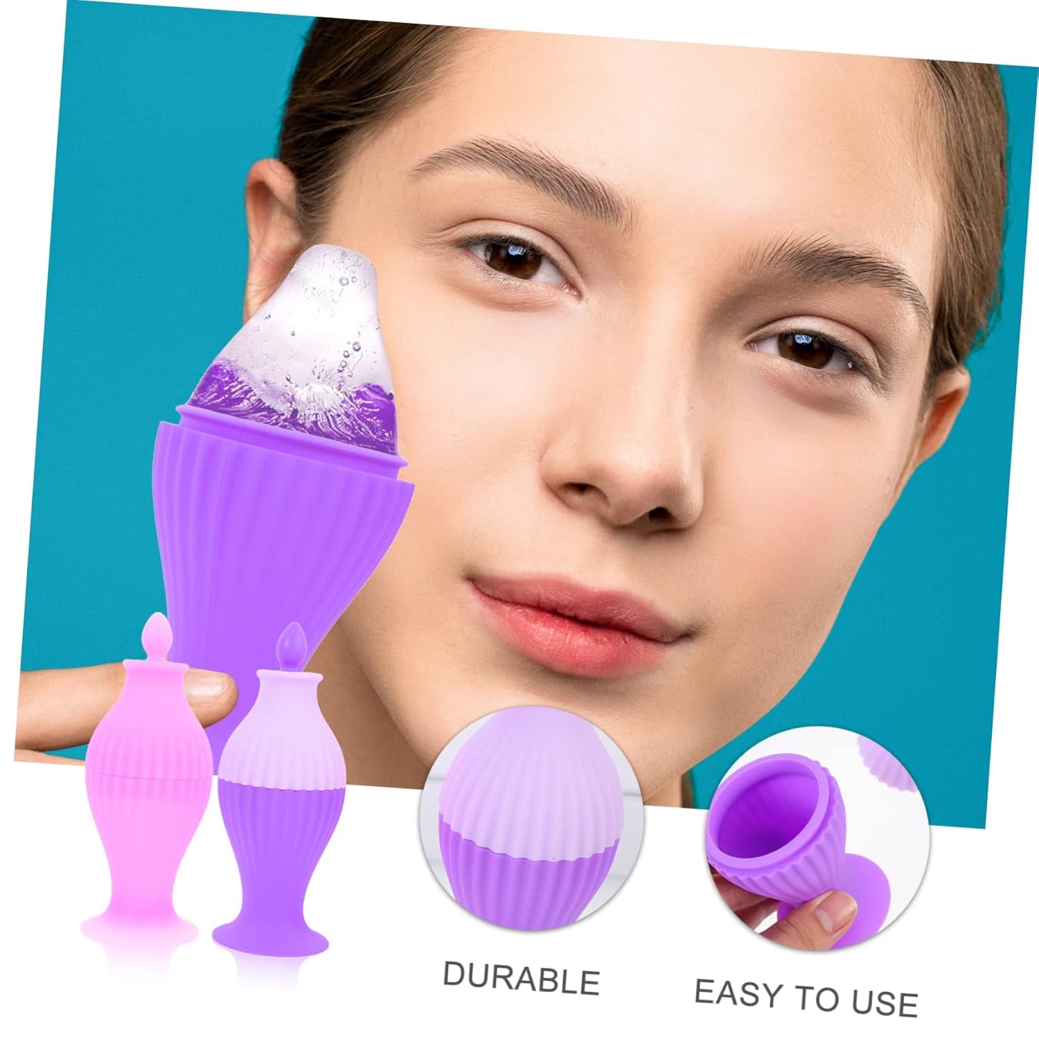 4 Pcs Roller Facial Cream Scrubber Reducer System Skincare Facial Ice Applicator Facials Jade Roller Ice Roller Face Mall Face Roller Machine LED Violet