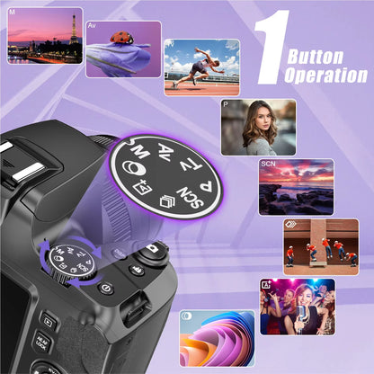Digital Camera 4K SLR Camera 64MP Digital Photography Camera 10X Optical Zoom Youtuber Camera Webcam Digital Photography Camera